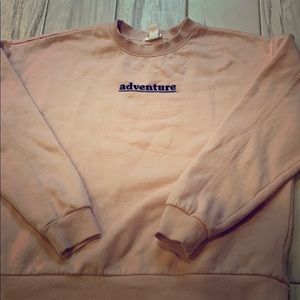 light pink adventure embroidery crewneck